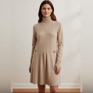 Simply Couture Beige Knit Sweater Dress NWT